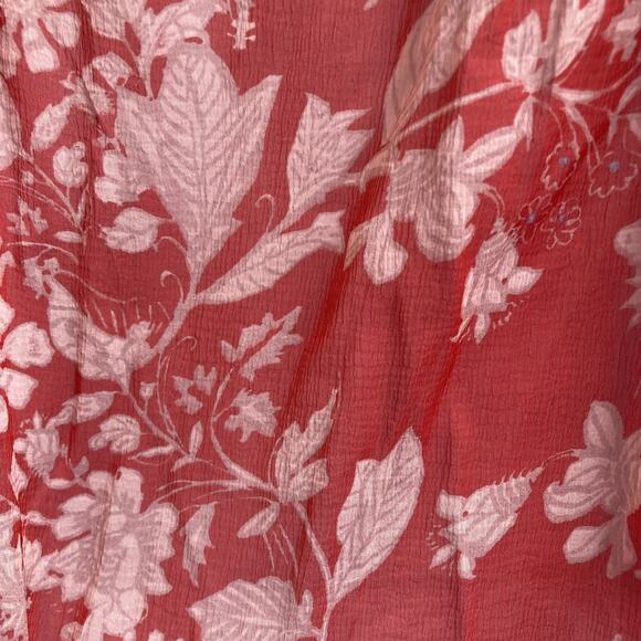 Free People Women's Red Hendrix Patchwork‎ Top Size XS Flowy Boho Oversized - Picture 9 of 9